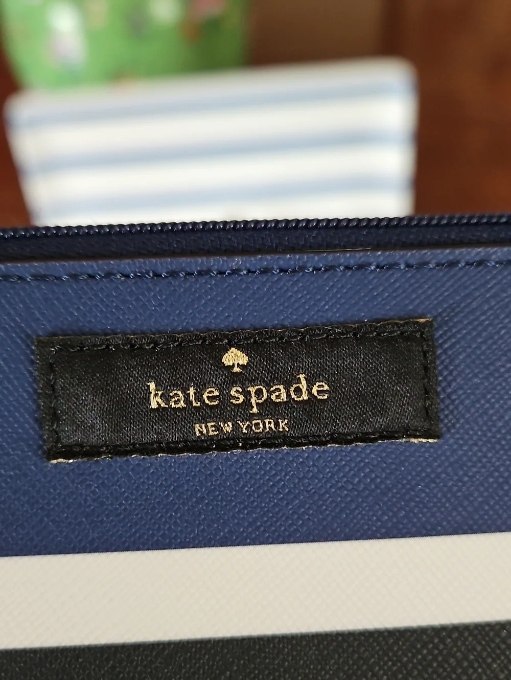 Kate Spade Blue & White Laurel Way Collection Cosmetic Case/Purse - NWOT